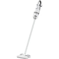 Cet aspirateur au format balai associe des elements lavables et la collecte de la poussiere