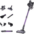 Aspirateur au format balai integrant un tube telescopique et le nettoyage des bords