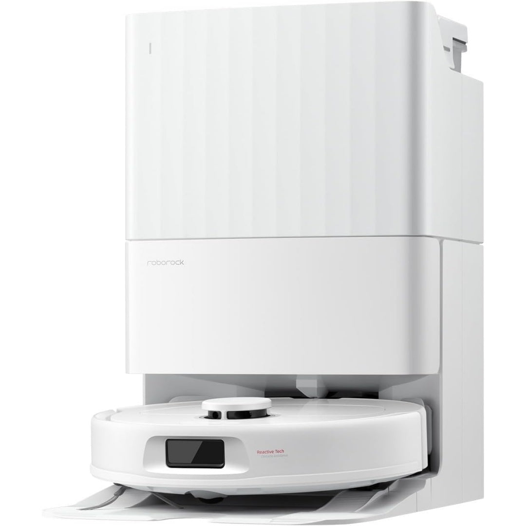 Ensemble robot et base de lavage alliant une cartographie des pieces et une separation cyclonique